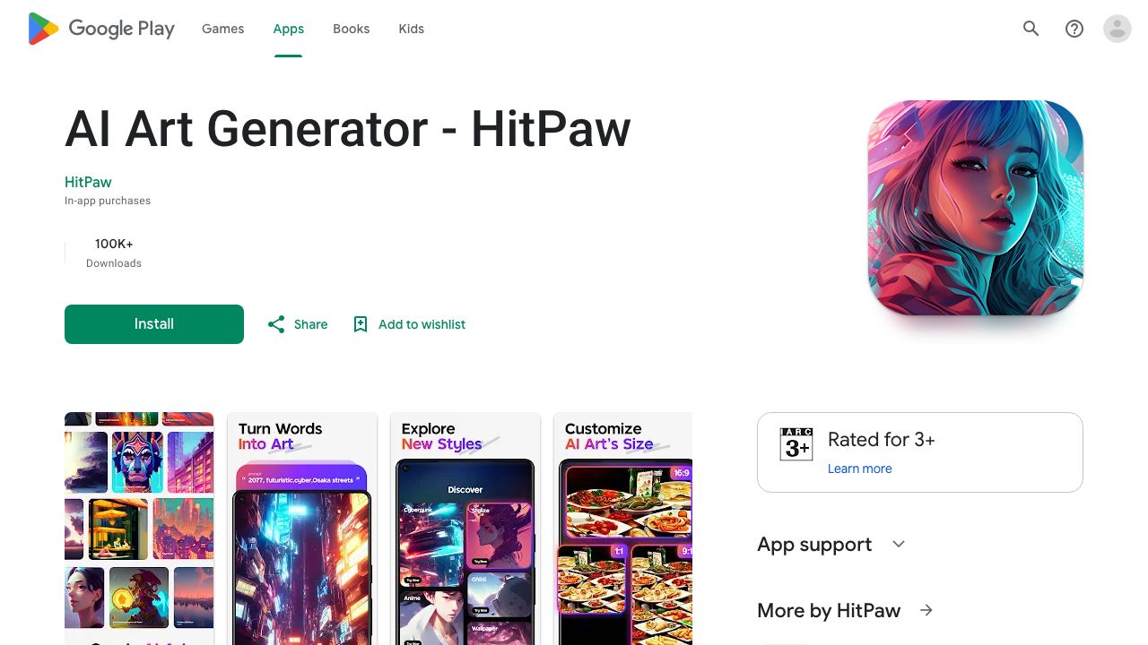 4AiPaw - AI Art Generator 网站截图