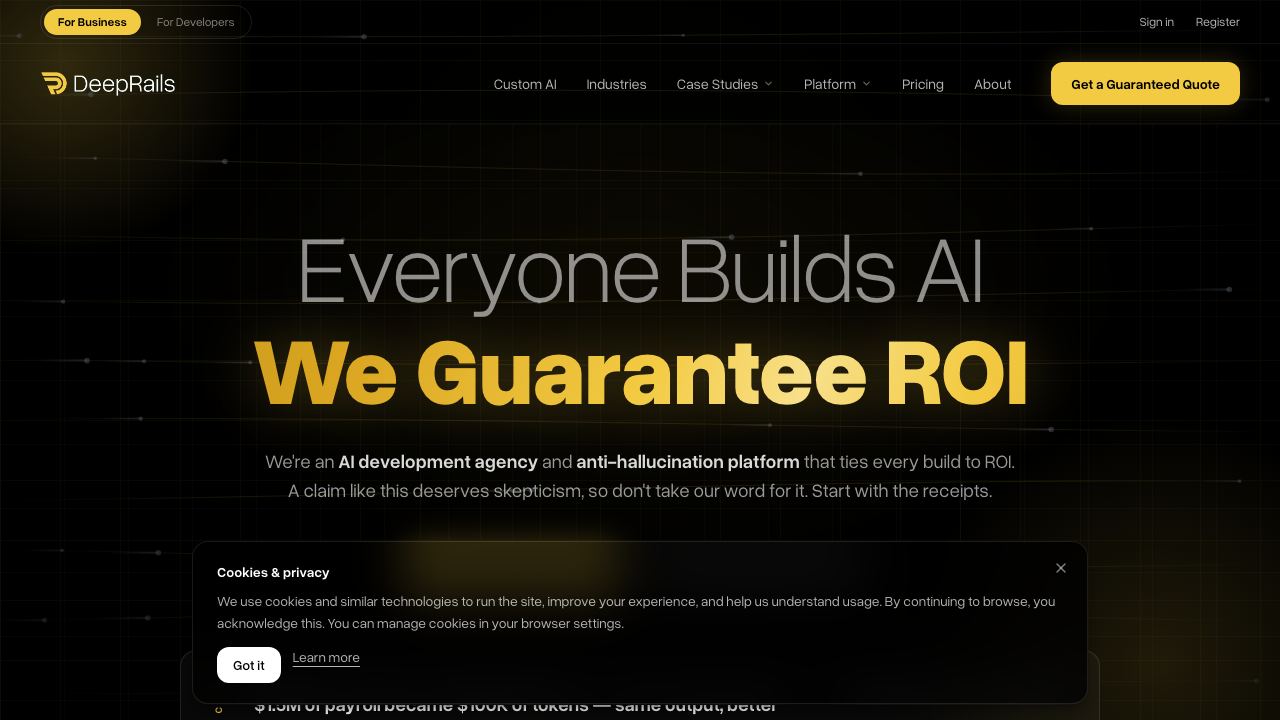 DeepRails website screenshot