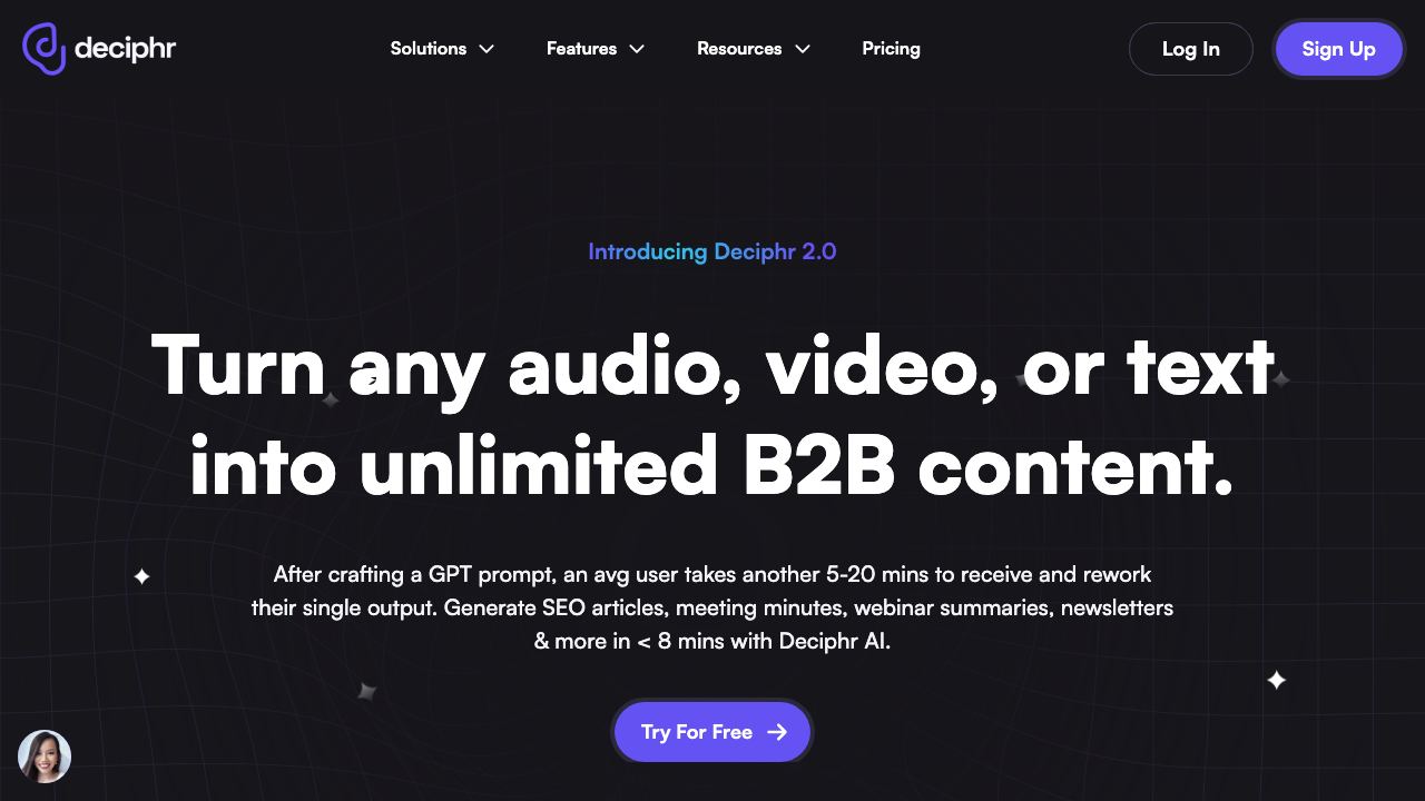 Deciphr AI 网站截图