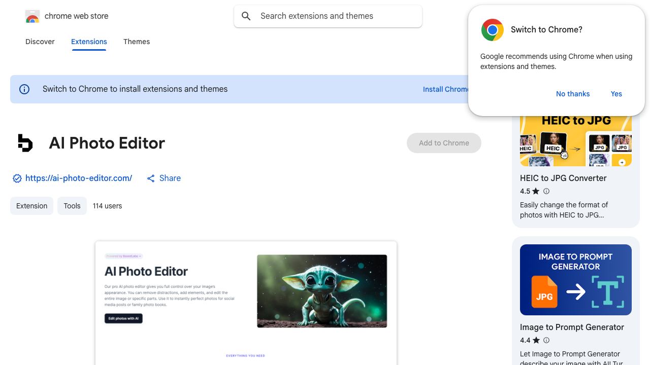 AI Photo Editor 网站截图
