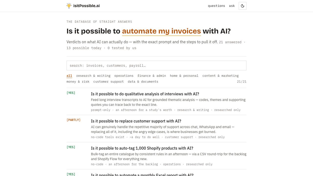 isitPossible.ai website screenshot