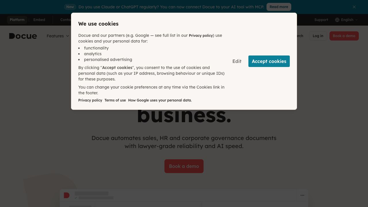Docue.AI 网站截图