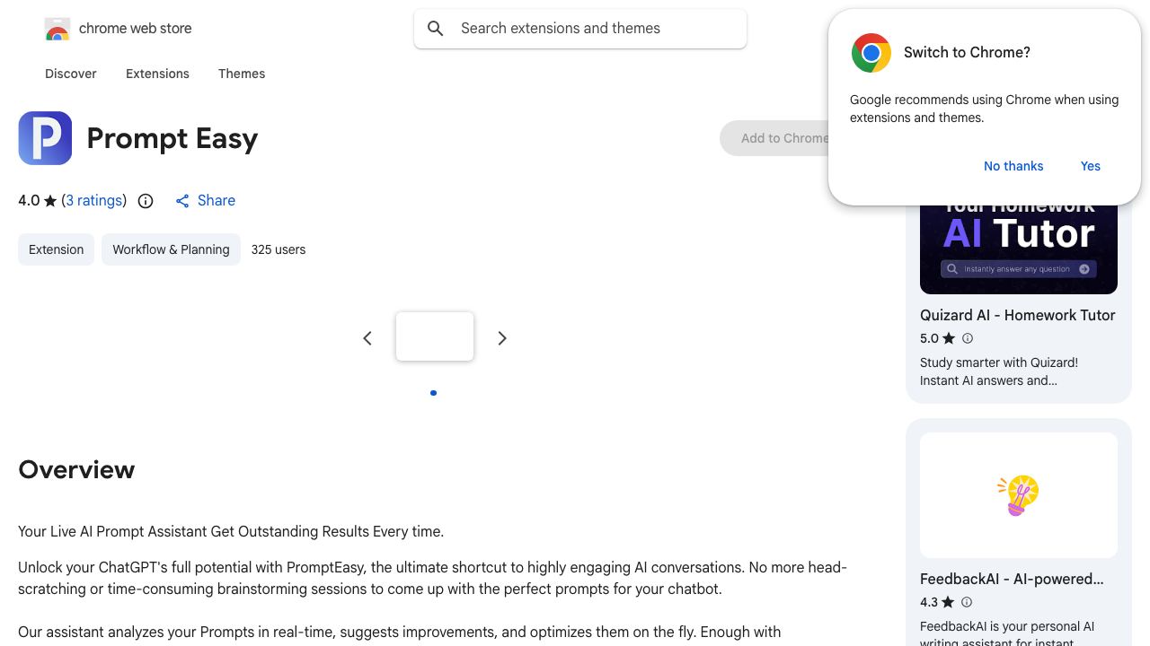 Prompt Easy 网站截图