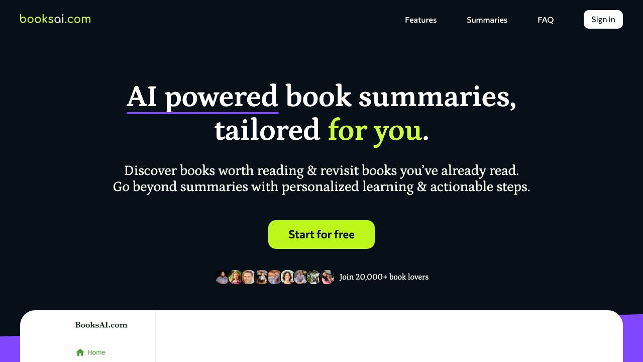 Booknotes website screenshot