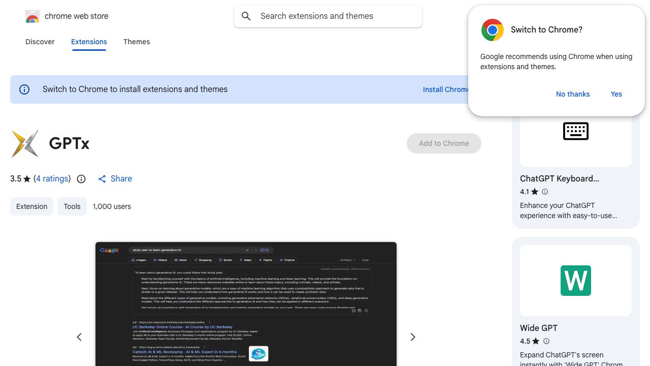 GPTx 网站截图