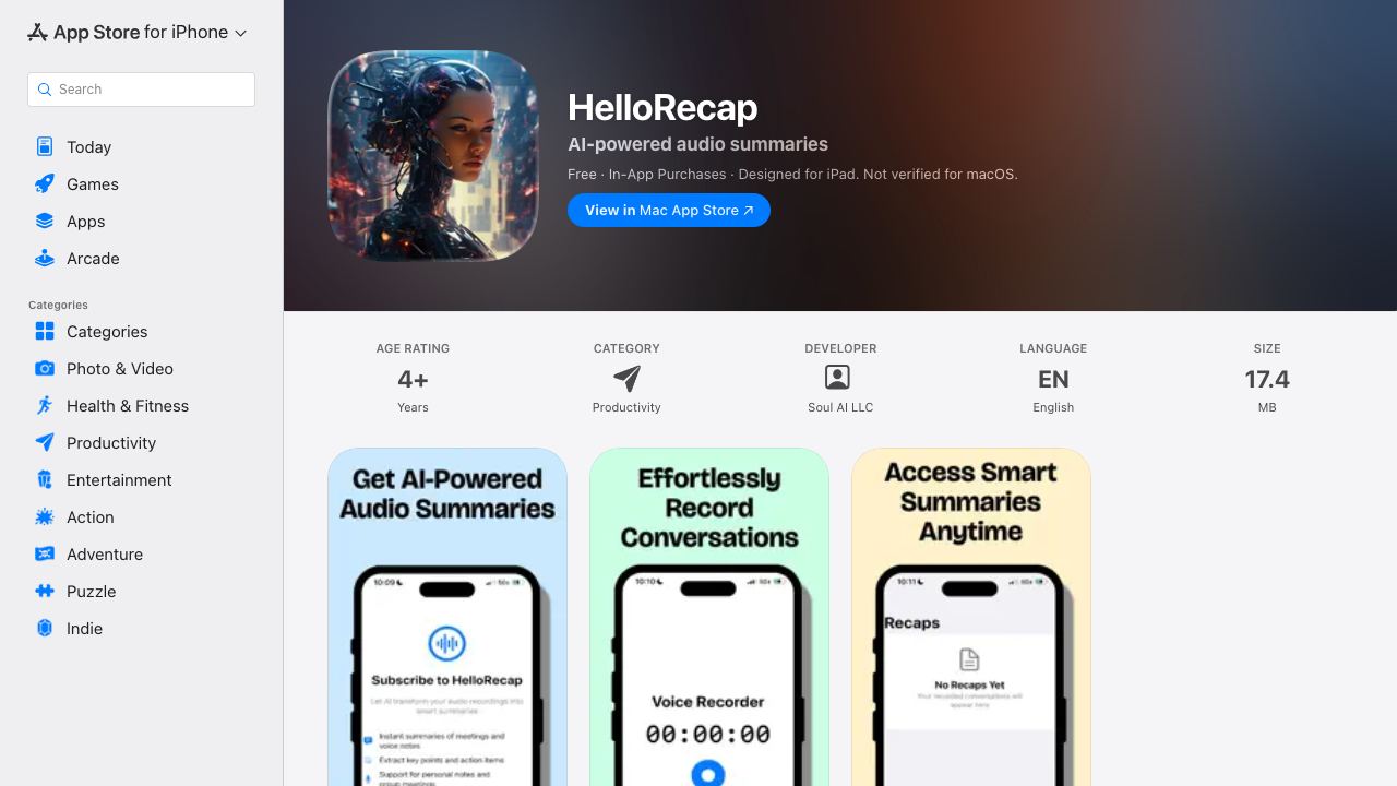 HelloRecap website screenshot