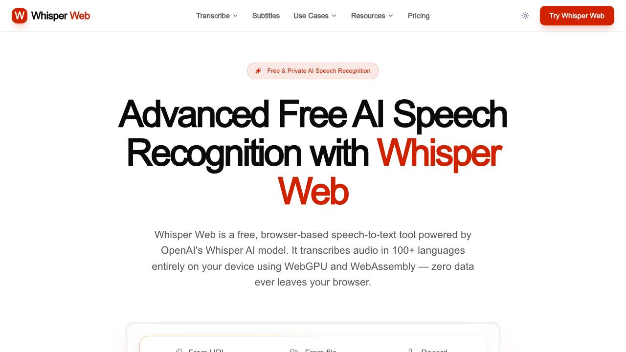 Whisper Web 网站截图