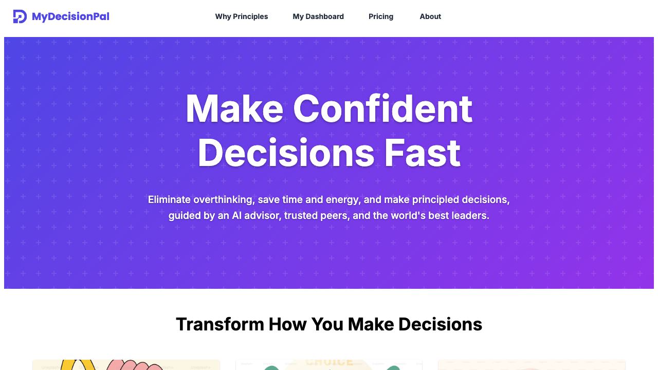 MyDecisionPal 网站截图