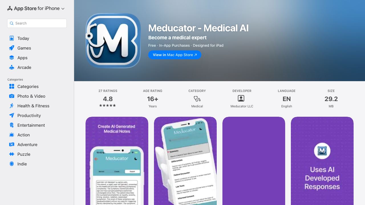 Meducator - Medical AI 网站截图