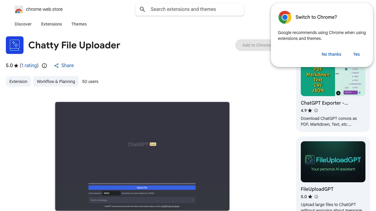 Chatty File Uploader 网站截图