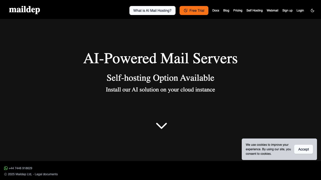 Maildep website screenshot
