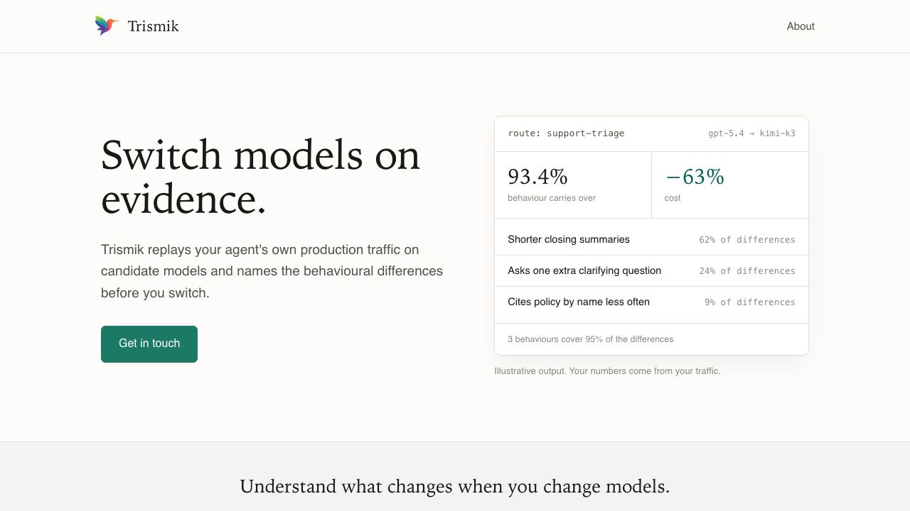 QuickCompare by Trismik website screenshot