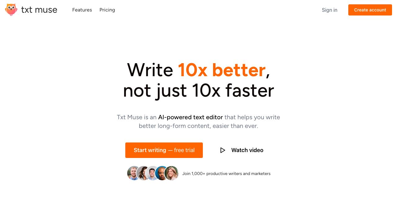 Txt Muse 网站截图