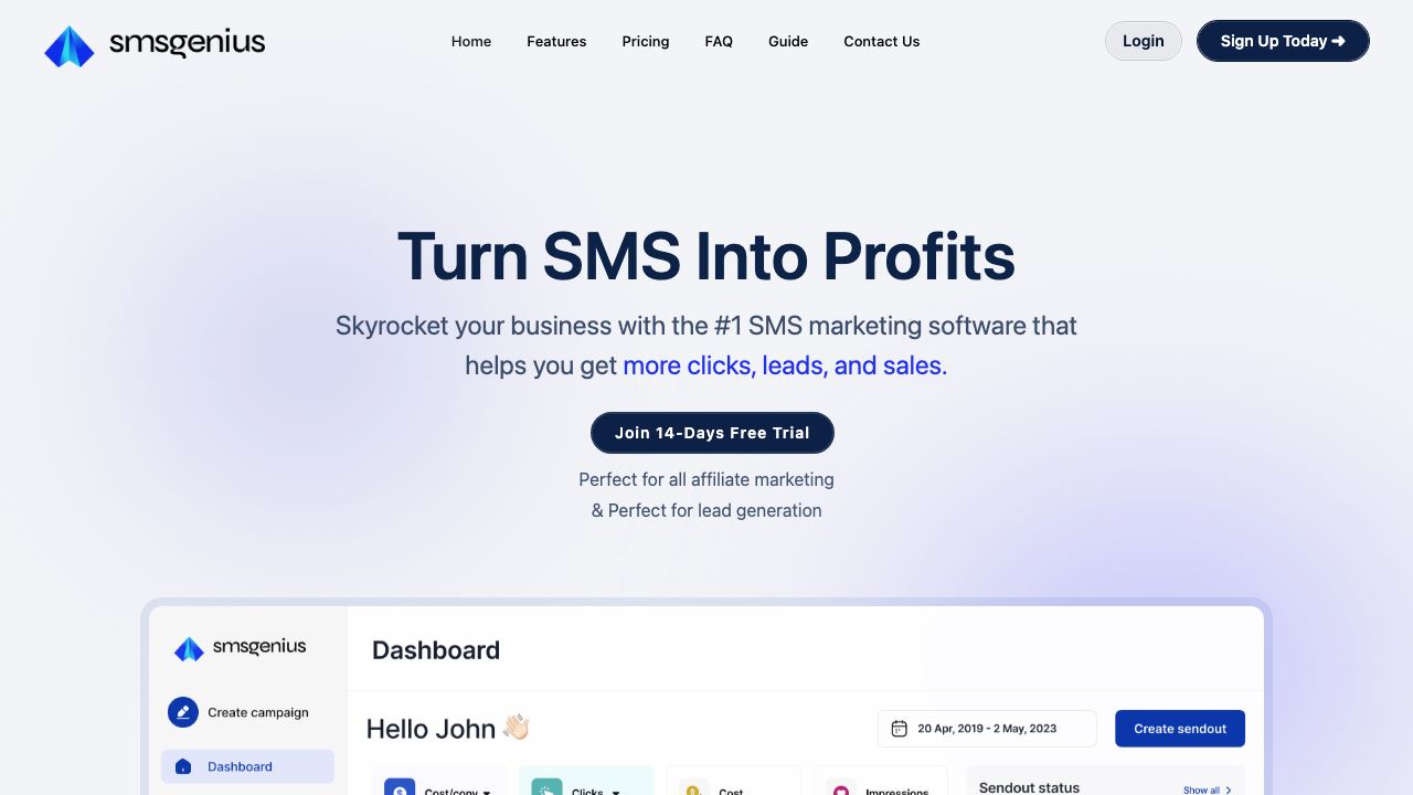 SMSGenius 网站截图