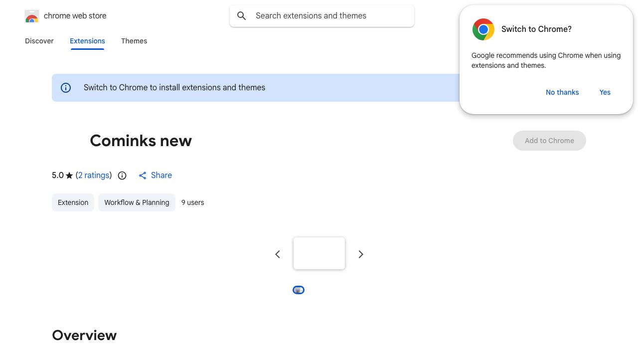 Cominks new website screenshot