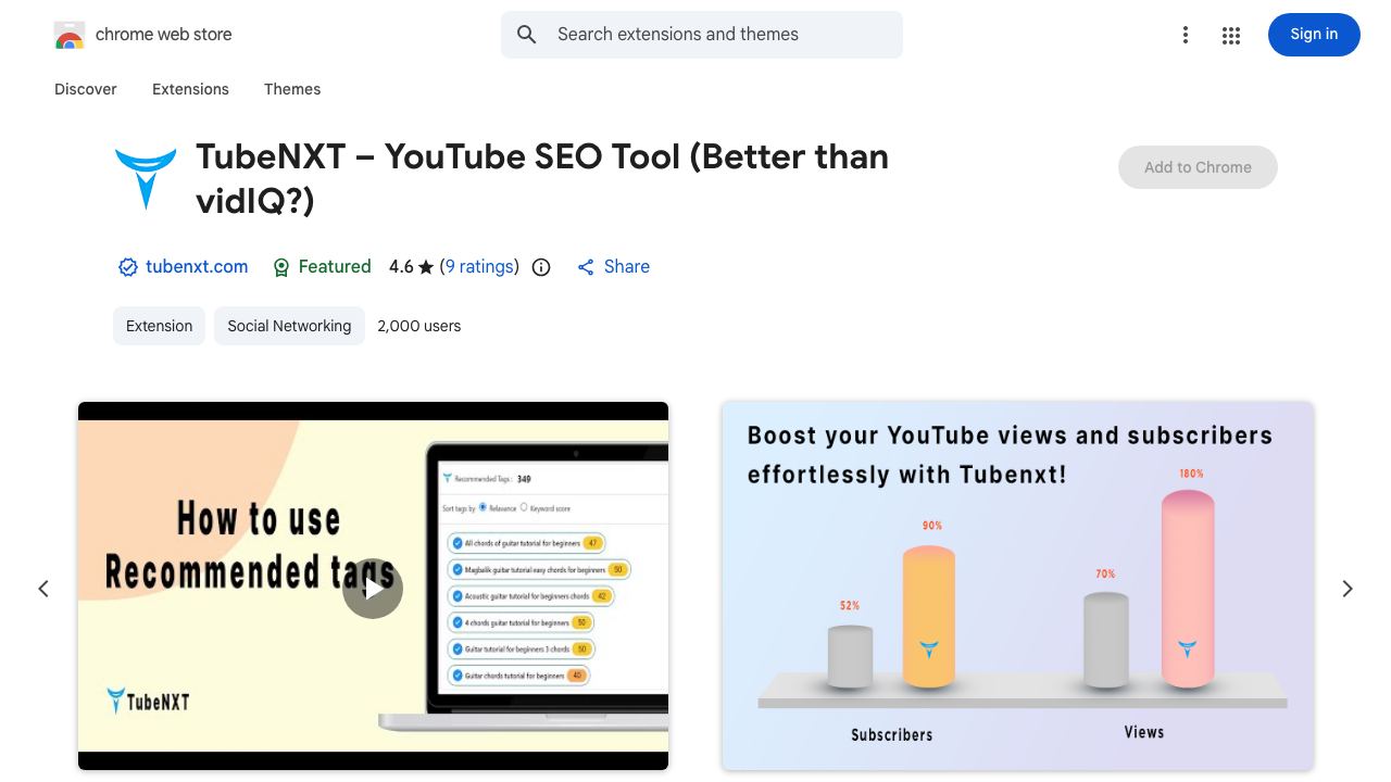 TubeNXT website screenshot