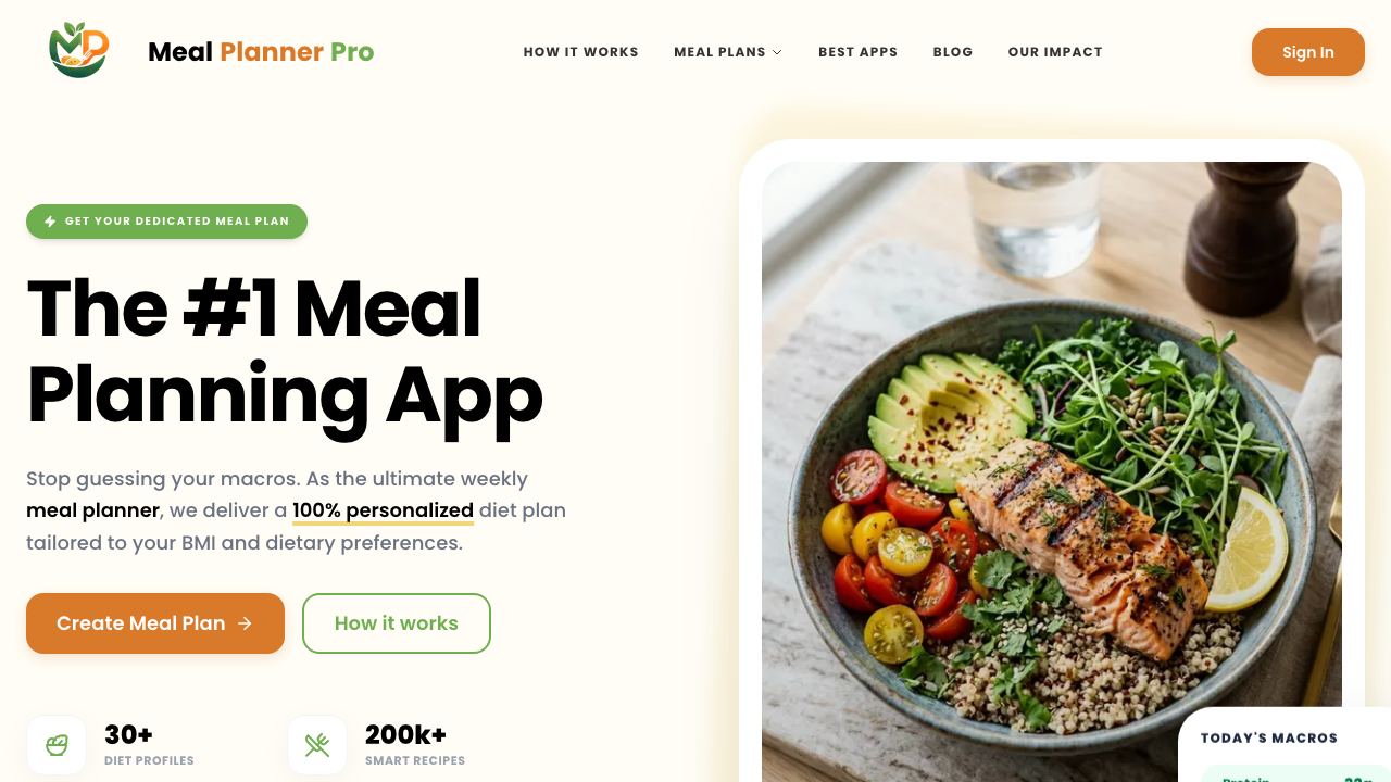 Meal Planner Pro 网站截图