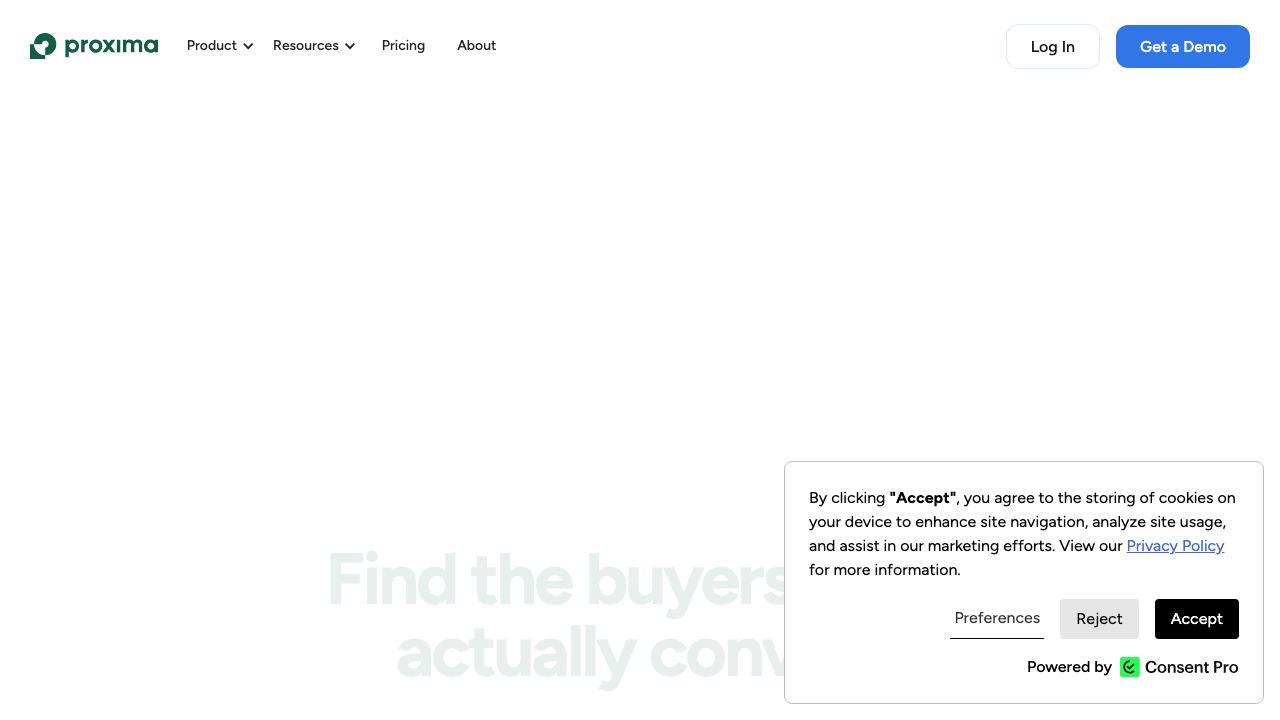Proxima website screenshot