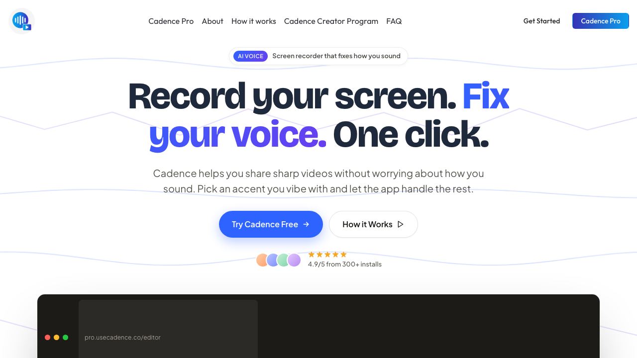 Cadence website screenshot