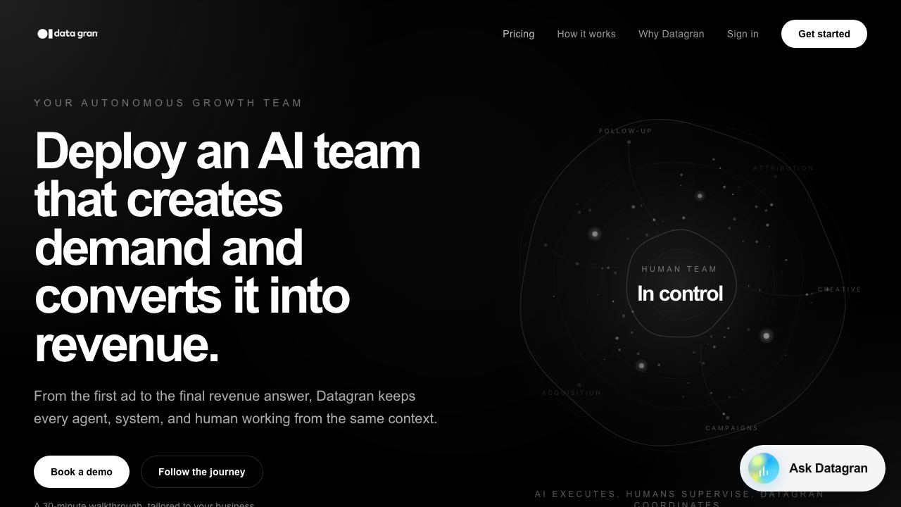 Datagran website screenshot