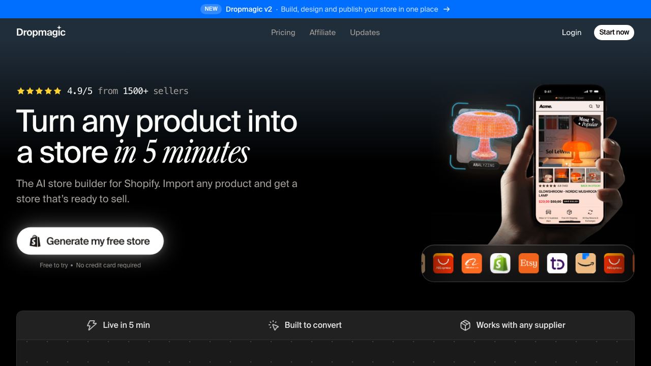 Dropmagic 网站截图