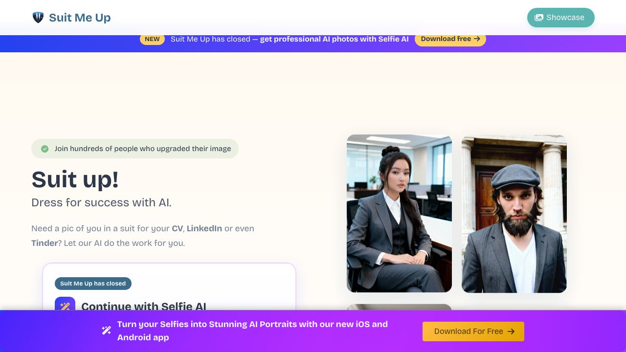 Suit Me Up website screenshot