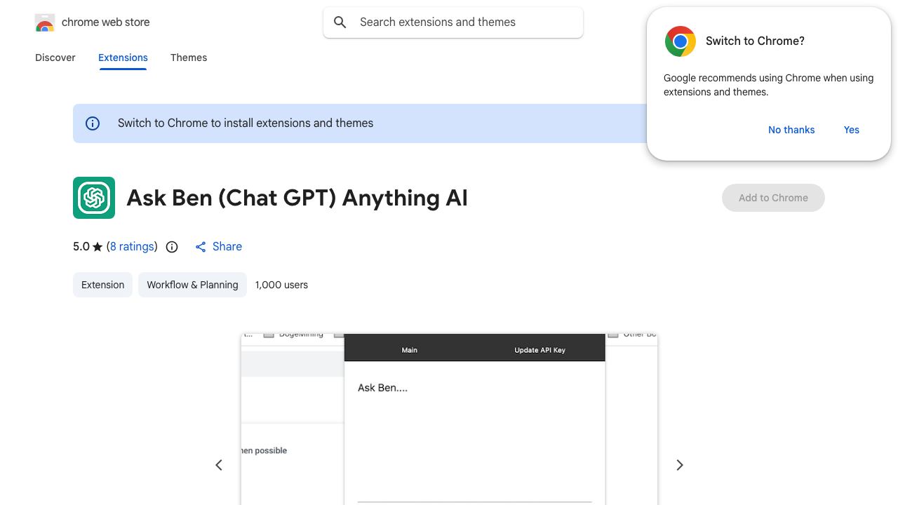 Ask Ben (Chat GPT) Anything AI 网站截图