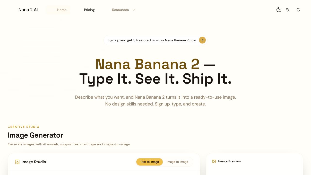 Nana Banana 2 AI 网站截图