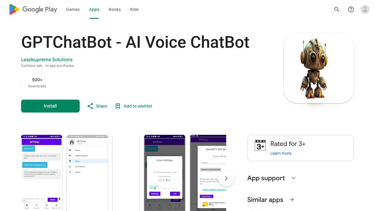 GPTChat 网站截图