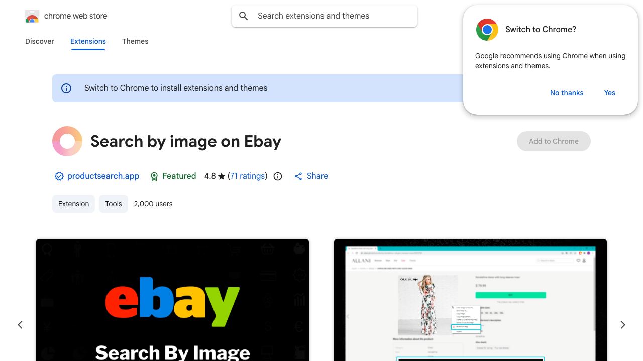 Search by image on Ebay 网站截图