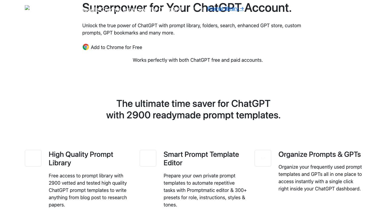 Promptmatic for ChatGPT 网站截图
