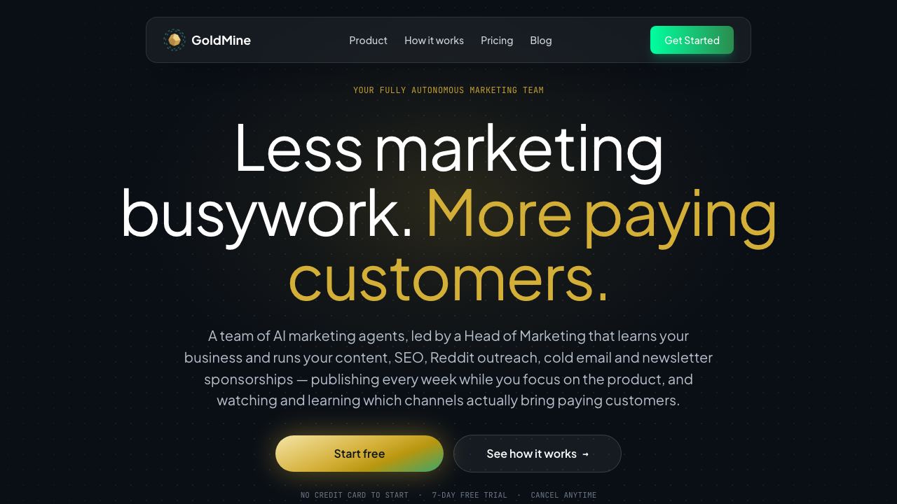 GoldMine AI 网站截图