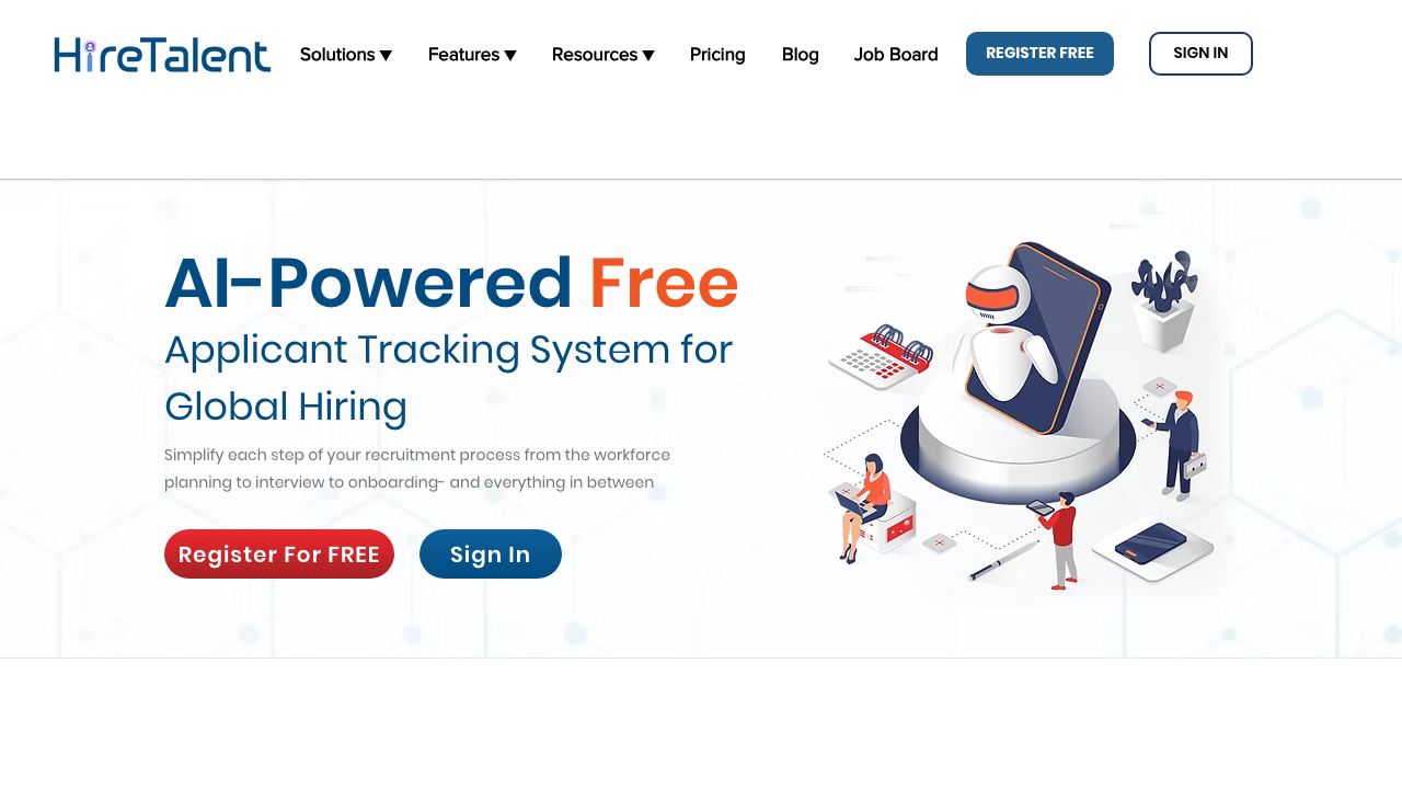 HireTalent-Free Applicant TrackingSystem 网站截图