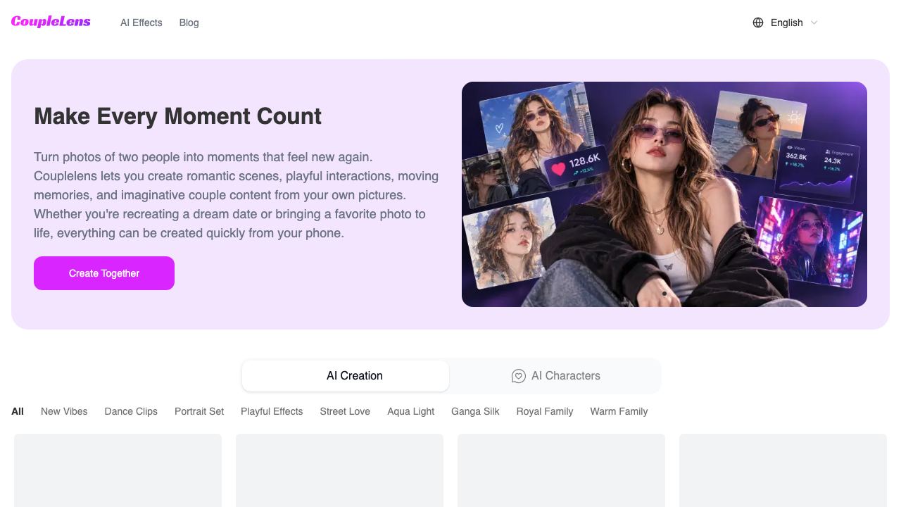 Couplelens website screenshot