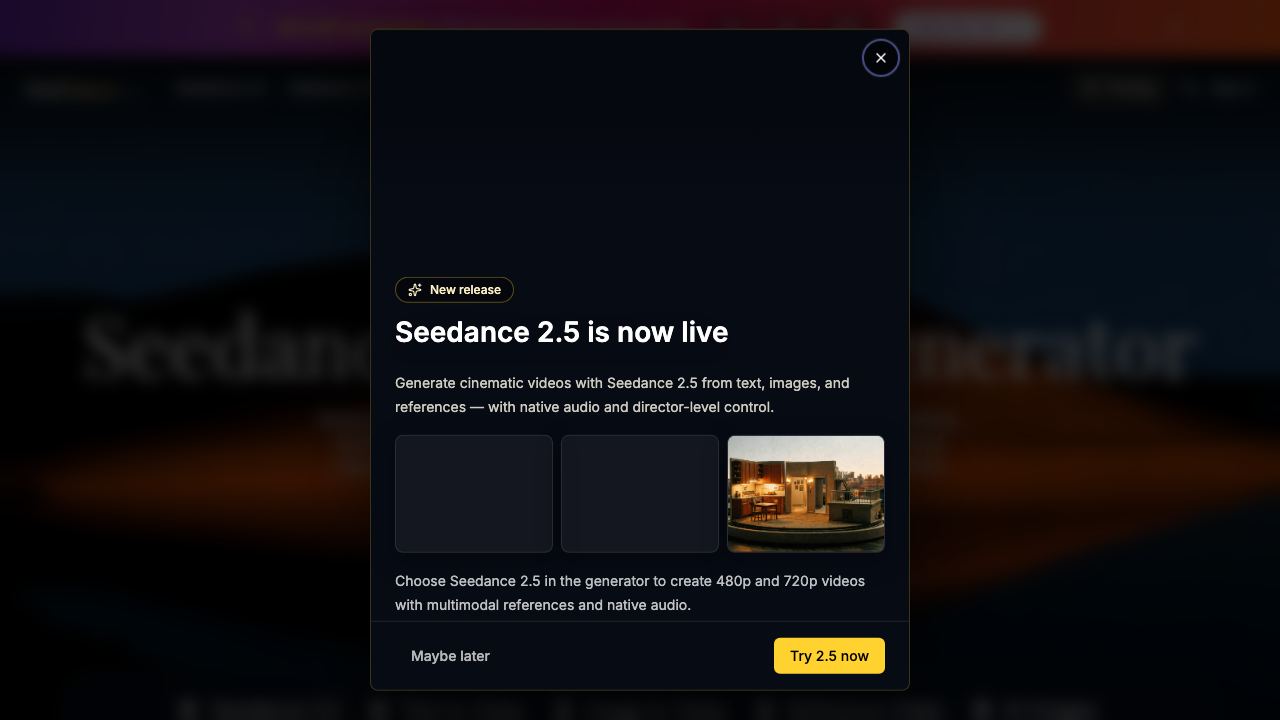 Seadance AI-Seedance 2.0 website screenshot