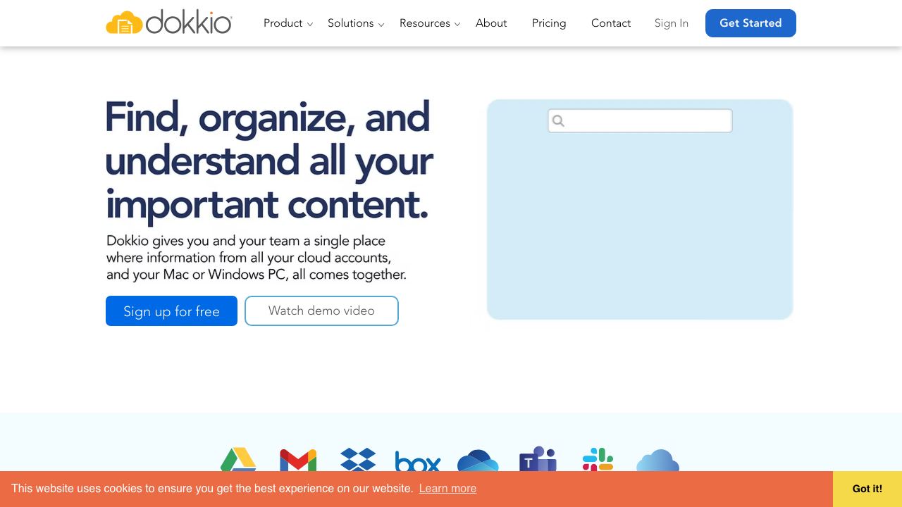 Dokkio website screenshot