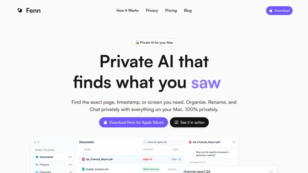Fenn website screenshot