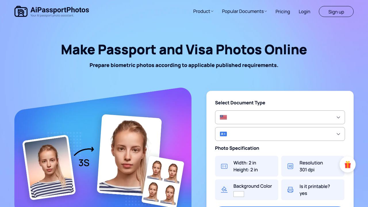 Passport Photo Template 网站截图