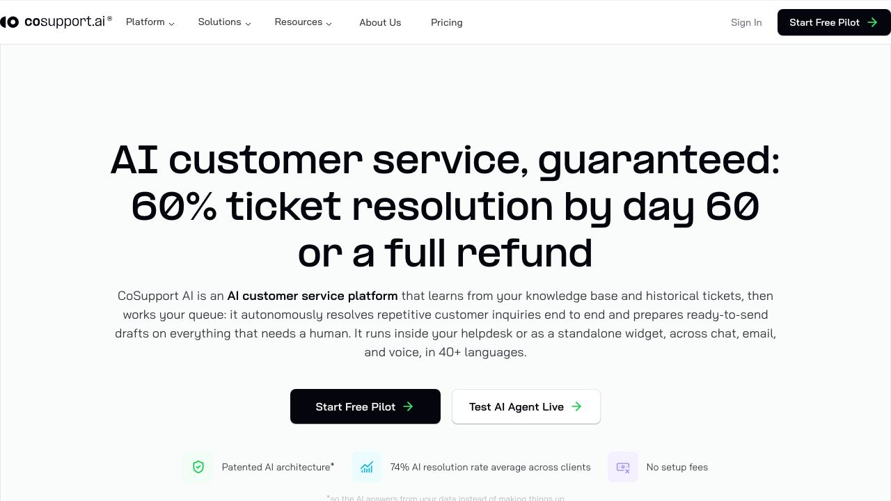 CoSupport AI 网站截图