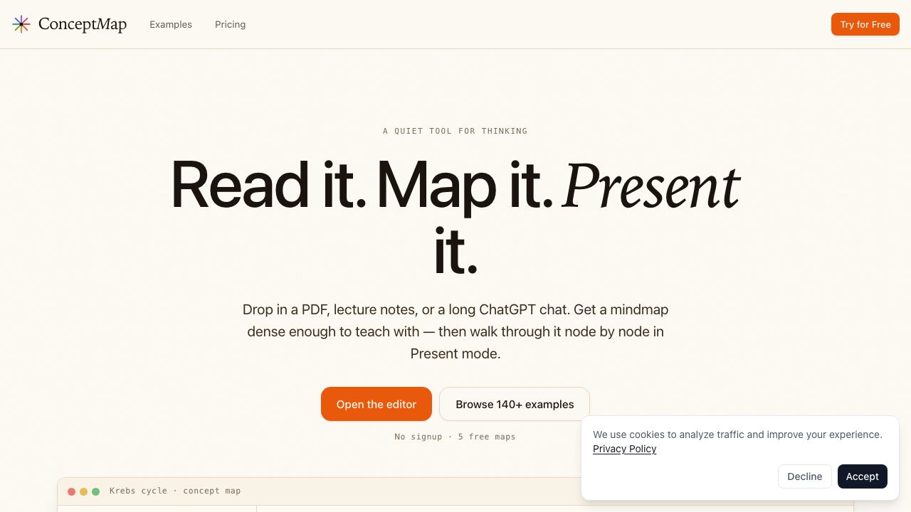 ConceptMap AI website screenshot