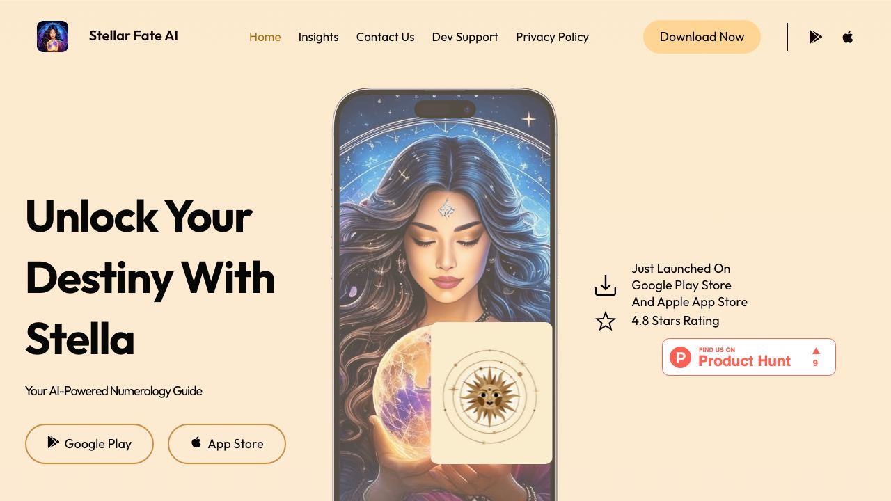 Stella | Your Personal AI Numerologist website screenshot