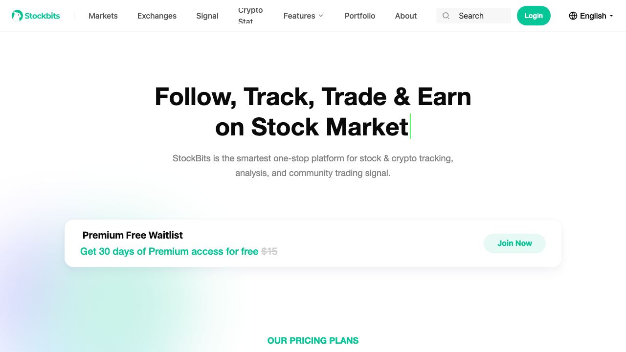 StockBits.AI website screenshot