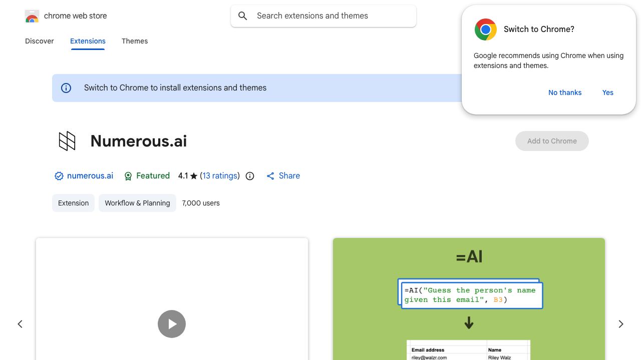 Numerous.ai 网站截图