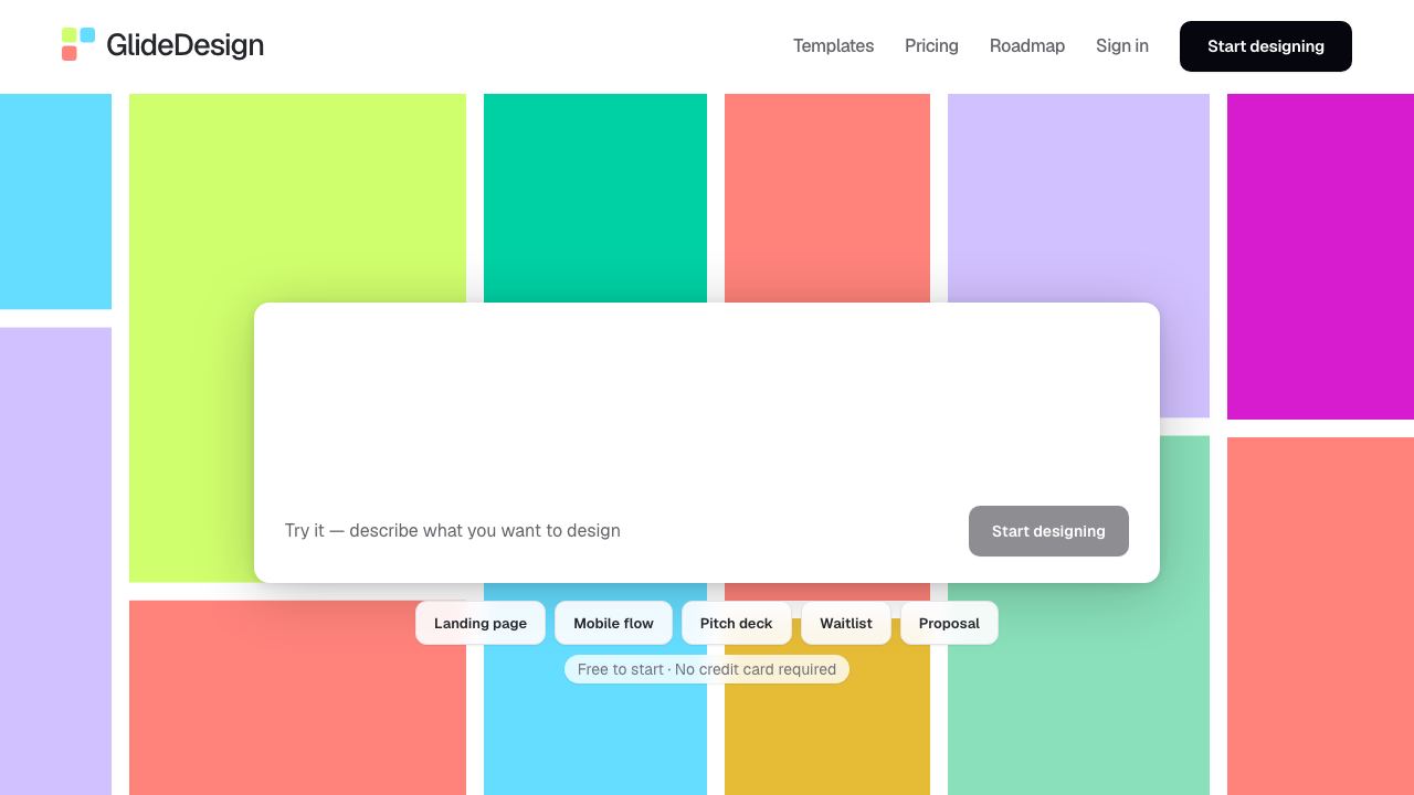 Glide Design AI 网站截图