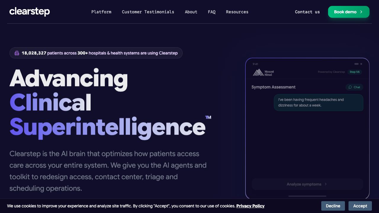 clearstep.health website screenshot