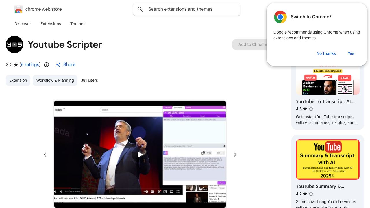 Youtube Scripter 网站截图