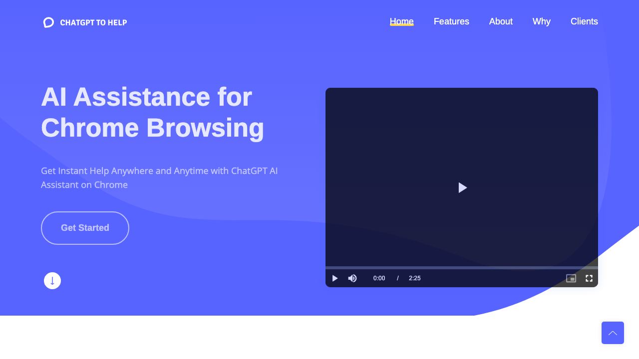 ChatGPT2Help Chrome Extension website screenshot