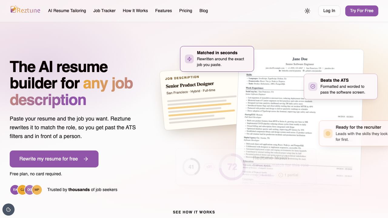 Reztune website screenshot
