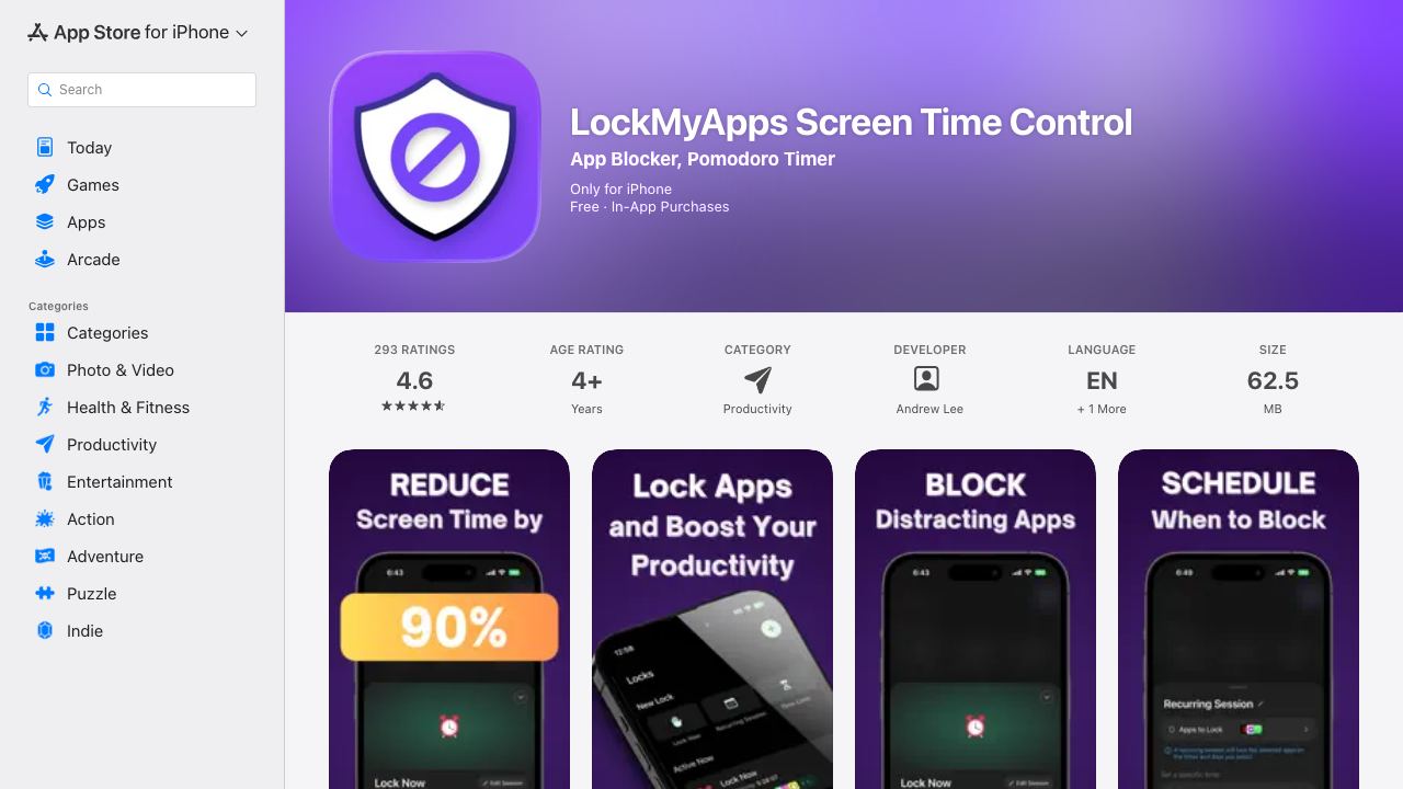 Block Apps & Focus Timer: Lock My Apps website screenshot