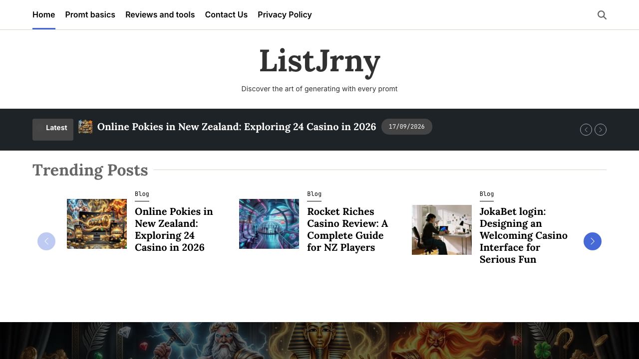 Jrnylist 网站截图
